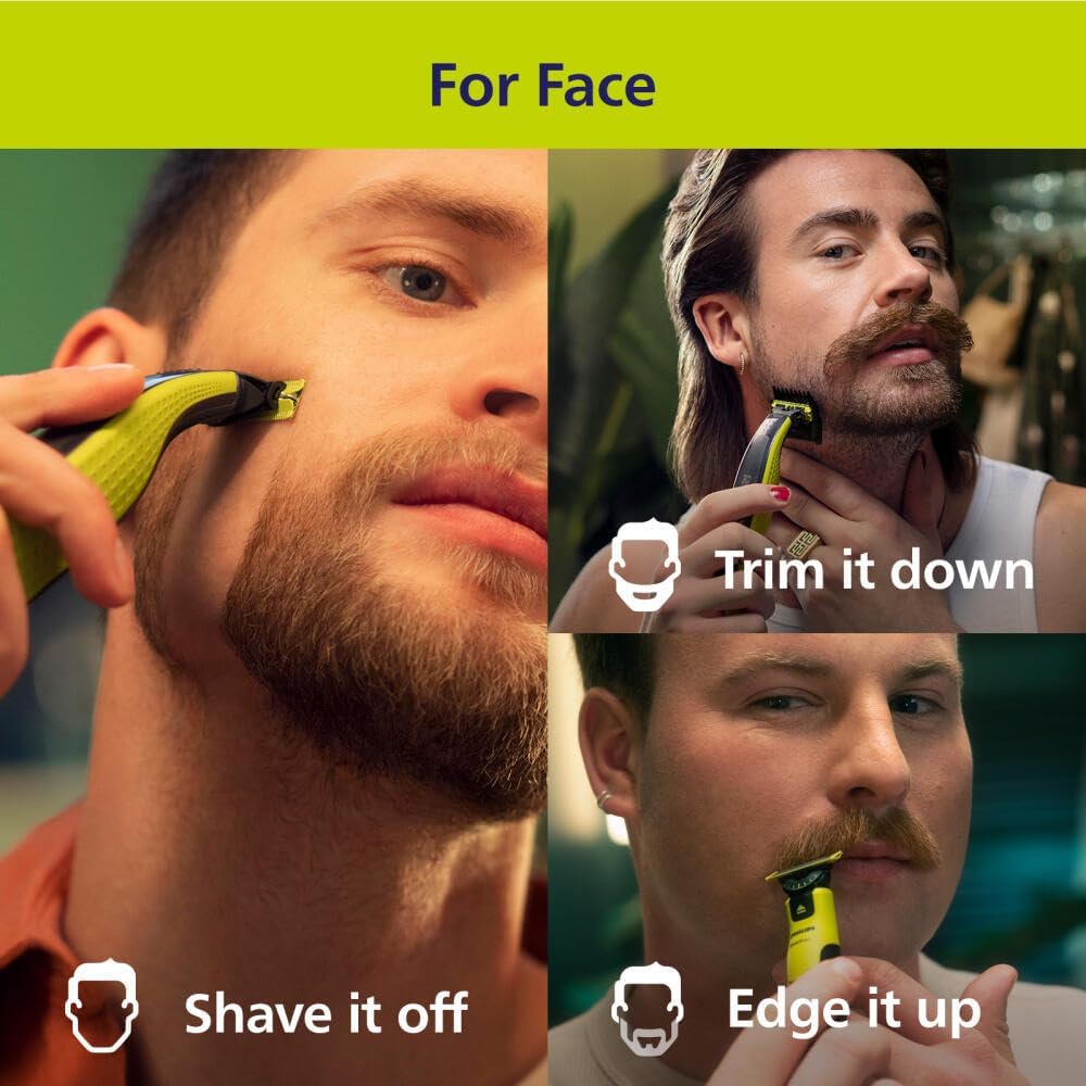 Philips Norelco OneBlade 360 Face, Hybrid Electric Beard Trimmer and Shaver with 5-in-1 Face Stubble Comb Philips Norelco OneBlade 360 Face, Hybrid Electric Beard Trimmer and Shaver with 5-in-1 Face Stubble Comb - Image 6