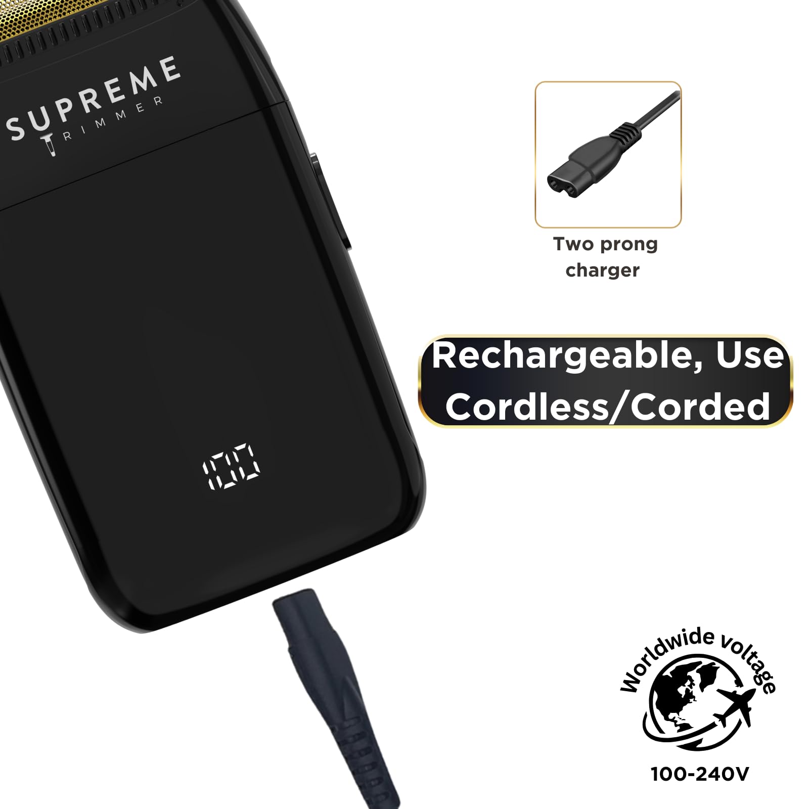 Supreme Trimmer Crunch Lite Foil Shaver for Men (60 Minute Runtime) Men's Electric Razor for Bald Head, Black Supreme Trimmer Crunch Lite Foil Shaver for Men (60 Minute Runtime) Men's Electric Razor for Bald Head, Black - Image 6