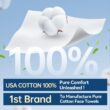 Winner Soft Face Towels, USA Cotton Dry Wipes, 600 Count Unscented Cotton Tissues for Sensitive Skin, 6 Pack