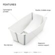 Stokke Flexi Bath Bundle, White - Foldable Baby Bathtub - Durable & Easy to Store