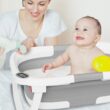 Napei Collapsible Baby Bathtub, Baby Bath Tub with Soft Cushion & Thermometer, Gray Napei Collapsible Baby Bathtub, Baby Bath Tub with Soft Cushion & Thermometer, Gray