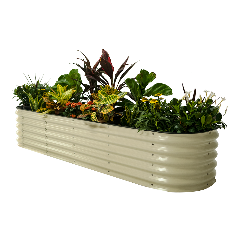 Vego Garden 48-Inches W x 96-Inches L x 17-Inches H Pearl White Metal Raised Garden Bed Vego Garden 48-Inches W x 96-Inches L x 17-Inches H Pearl White Metal Raised Garden Bed