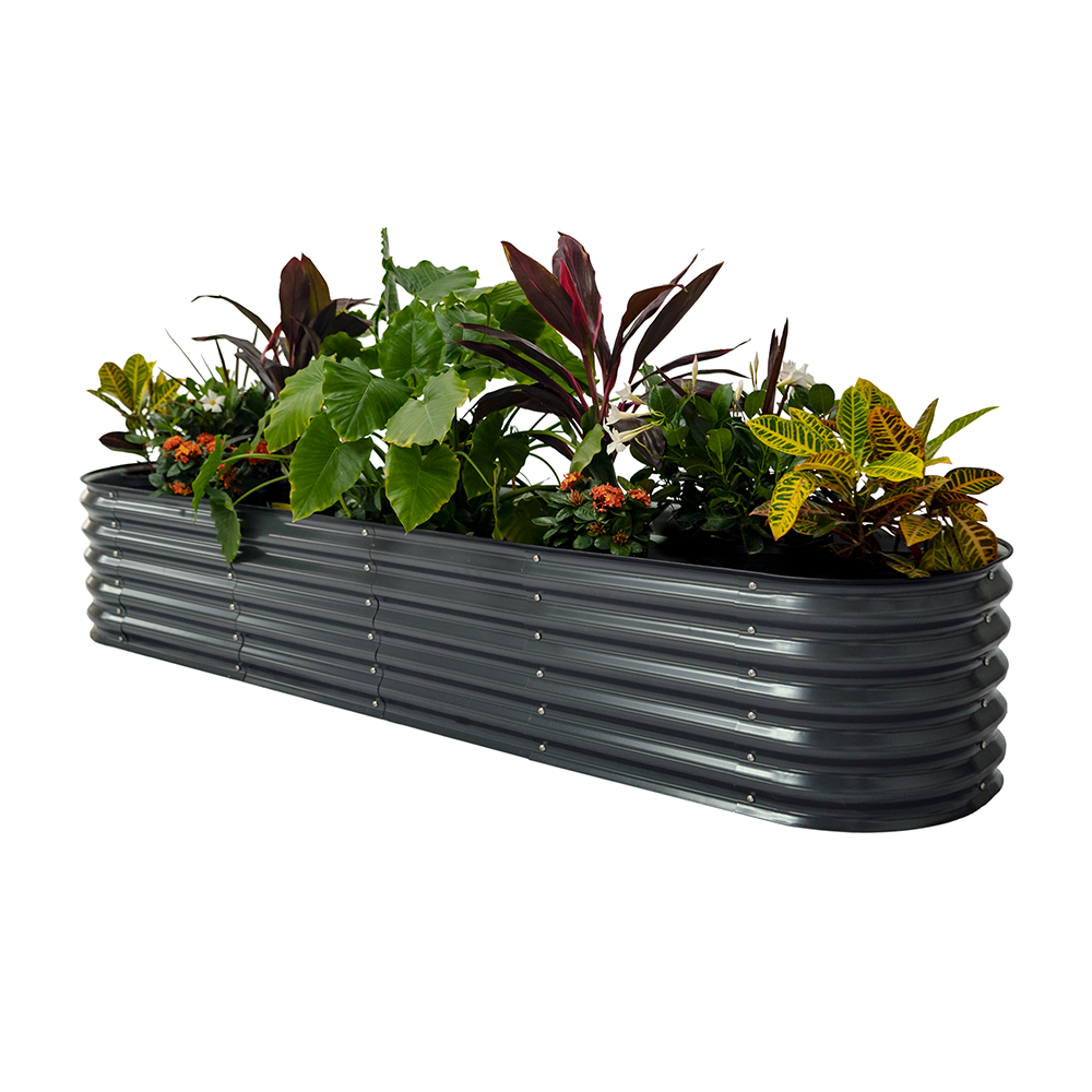 Vego Garden 42-Inches W x 78-Inches L x 17-Inches H Modern Gray Metal Raised Garden Bed Vego Garden 42-Inches W x 78-Inches L x 17-Inches H Modern Gray Metal Raised Garden Bed