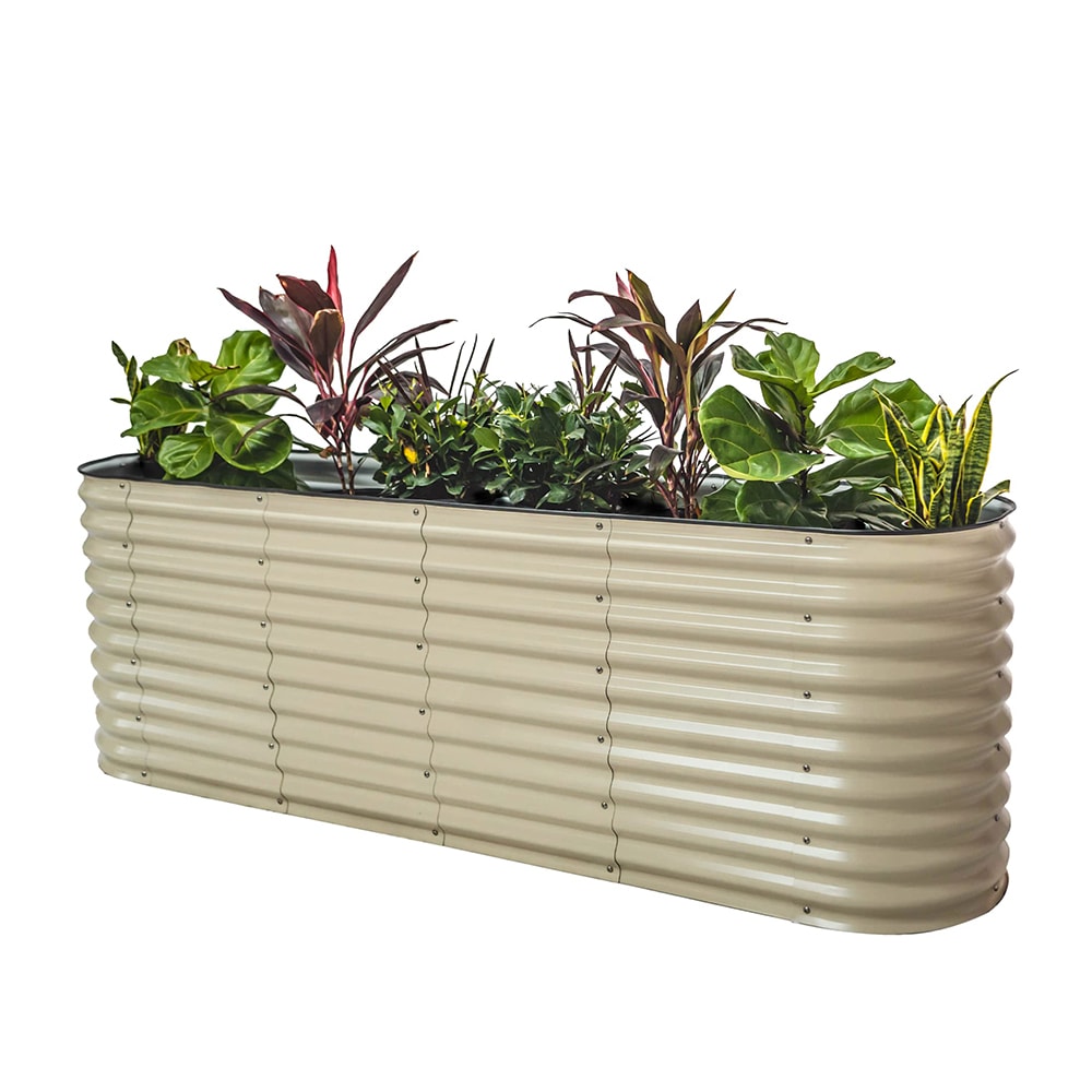 Vego Garden 24-Inches W x 96-Inches L x 32-Inches H Pearl White Metal Raised Garden Bed Vego Garden 24-Inches W x 96-Inches L x 32-Inches H Pearl White Metal Raised Garden Bed