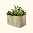 Vego Garden 42-Inches W x 60-Inches L x 32-Inches H Pearl White Metal Raised Garden Bed