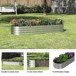 Home-Complete 35-Inches W x 82-Inches L x 11-Inches H Silver Galvanized Metal Raised Garden Bed