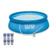 Intex 15-Feet x 15-Feet x 48-Inches Inflatable top ring Round Above-Ground Pool with Filter Pump, Ground Cloth, Pool Cover, Ladder
