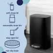 Happimess 13.2-Gallon Black Steel Indoor Kitchen Step Trash Can