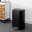 Happimess 13.2-Gallon Black Steel Indoor Kitchen Step Trash Can