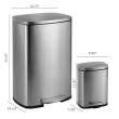 Happimess 13.2-Gallon Stainless Steel Indoor Kitchen Step Trash Can