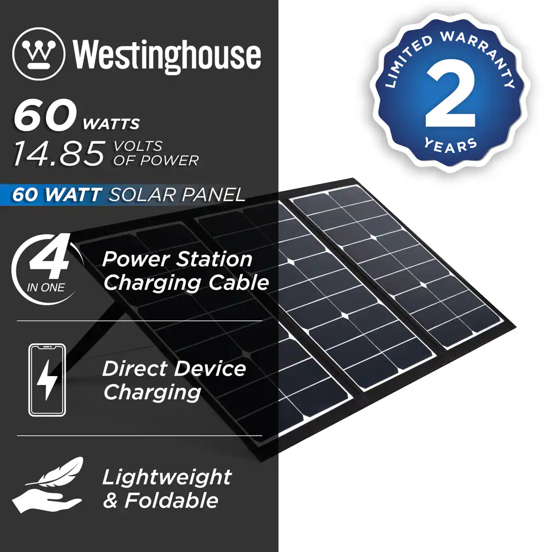 Westinghouse Lightweight Phone Power Station Charger RV/Camping 41.5-in x 18-in x 1-in 60-Watt Portable Solar Panel Westinghouse Lightweight Phone Power Station Charger RV/Camping 41.5-in x 18-in x 1-in 60-Watt Portable Solar Panel - Image 11