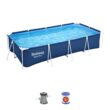 Bestway 13.12-Feet x 6.92-Feet x 31.89-Inches Steel wall panels Rectangle Above-Ground Pool with Filter Pump
