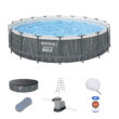 Bestway 18-Feet x 18.01-Feet x 48-Inches Steel wall panels Round Above-Ground Pool with Filter Pump with Pool Cover with Ladder