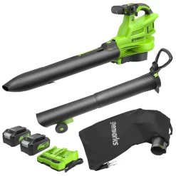 Greenworks 3-in-1 24-volt 520-CFM 240-MPH Battery Handheld Leaf Blower 4 Ah (Battery and Charger Included)