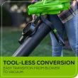 Greenworks 3-in-1 24-volt 520-CFM 240-MPH Battery Handheld Leaf Blower 4 Ah (Battery and Charger Included)