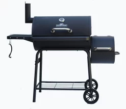 Master Forge 1010-Sq. Inches Black powder coated Horizontal Charcoal Smoker