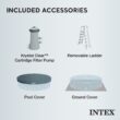 Intex 15-Feet x 15-Feet x 42-Inches Metal frame Round Above-Ground Pool with Filter Pump with Ground Cloth with Ladder