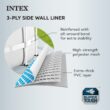 Intex 15-Feet x 15-Feet x 42-Inches Metal frame Round Above-Ground Pool with Filter Pump with Ground Cloth with Ladder
