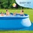 Intex 15-Feet x 15-Feet x 48-Inches Inflatable top ring Round Above-Ground Pool with Filter Pump, Ground Cloth, Pool Cover, Ladder