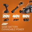 WORX Power Share 40-volt 13-in Straight Shaft Battery String Trimmer 2 Ah (Battery and Charger Included)