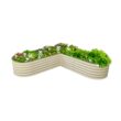 Vego Garden 84-Inches W x 84-Inches L x 17-Inches H Pearl White Galvanized Metal Raised Garden Bed