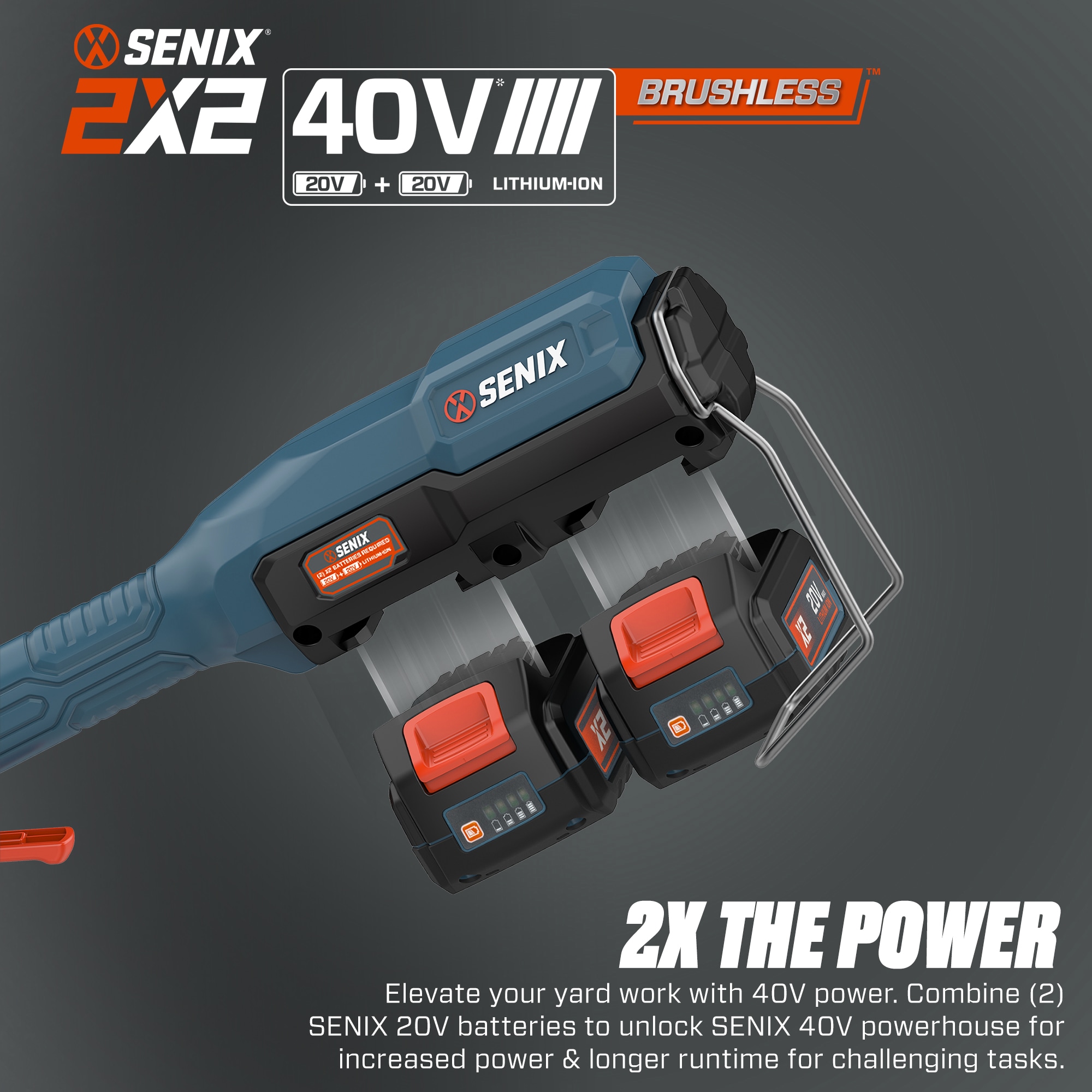 SENIX 40-volt 700-CFM 145-MPH Battery Handheld Leaf Blower 4 Ah (Battery and Charger Included) SENIX 40-volt 700-CFM 145-MPH Battery Handheld Leaf Blower 4 Ah (Battery and Charger Included) - Image 2