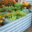 Vego Garden 42-Inches W x 78-Inches L x 17-Inches H Sky Blue Galvanized Metal Raised Garden Bed