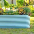 Vego Garden 42-Inches W x 78-Inches L x 32-Inches H Sky Blue Galvanized Metal Raised Garden Bed