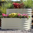 Vego Garden 42-Inches W x 42-Inches L x 32-Inches H Pearl White Galvanized Metal Raised Garden Bed