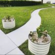 Vego Garden 24-Inches W x 24-Inches L x 17-Inches H Pearl White Galvanized Metal Raised Garden Bed