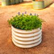 Vego Garden 24-Inches W x 24-Inches L x 17-Inches H Pearl White Galvanized Metal Raised Garden Bed
