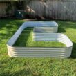 Vego Garden 84-Inches W x 138-Inches L x 17-Inches H Pearl White Galvanized Metal Raised Garden Bed