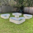 Vego Garden 66-Inches W x 66-Inches L x 17-Inches H Pearl White Galvanized Metal Raised Garden Bed