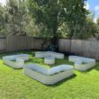 Vego Garden 84-Inches W x 84-Inches L x 17-Inches H Pearl White Galvanized Metal Raised Garden Bed