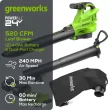 Greenworks 3-in-1 24-volt 520-CFM 240-MPH Battery Handheld Leaf Blower 4 Ah (Battery and Charger Included)