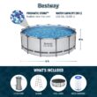 Bestway 13-Feet x 13-Feet x 48-Inches Steel wall panels Round Above-Ground Pool with Filter Pump with Pool Cover with Ladder