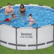 Bestway 13-Feet x 13-Feet x 48-Inches Steel wall panels Round Above-Ground Pool with Filter Pump with Pool Cover with Ladder