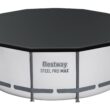 Bestway 13-Feet x 13-Feet x 48-Inches Steel wall panels Round Above-Ground Pool with Filter Pump with Pool Cover with Ladder