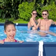 Bestway 13.12-Feet x 6.92-Feet x 31.89-Inches Steel wall panels Rectangle Above-Ground Pool with Filter Pump