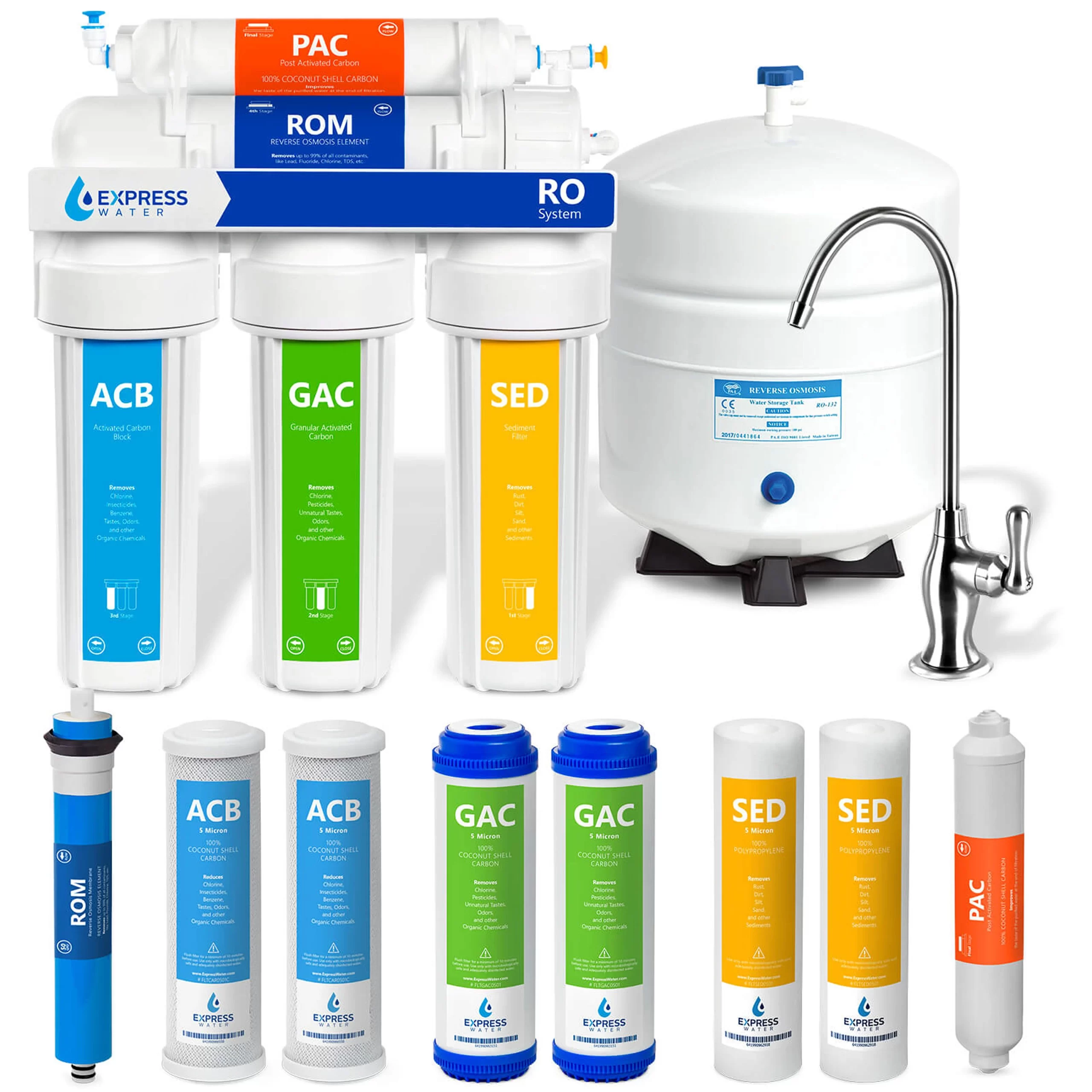 Express Water RO5DX 5-stage Multi-method Reverse Osmosis Filtration System Express Water RO5DX 5-stage Multi-method Reverse Osmosis Filtration System