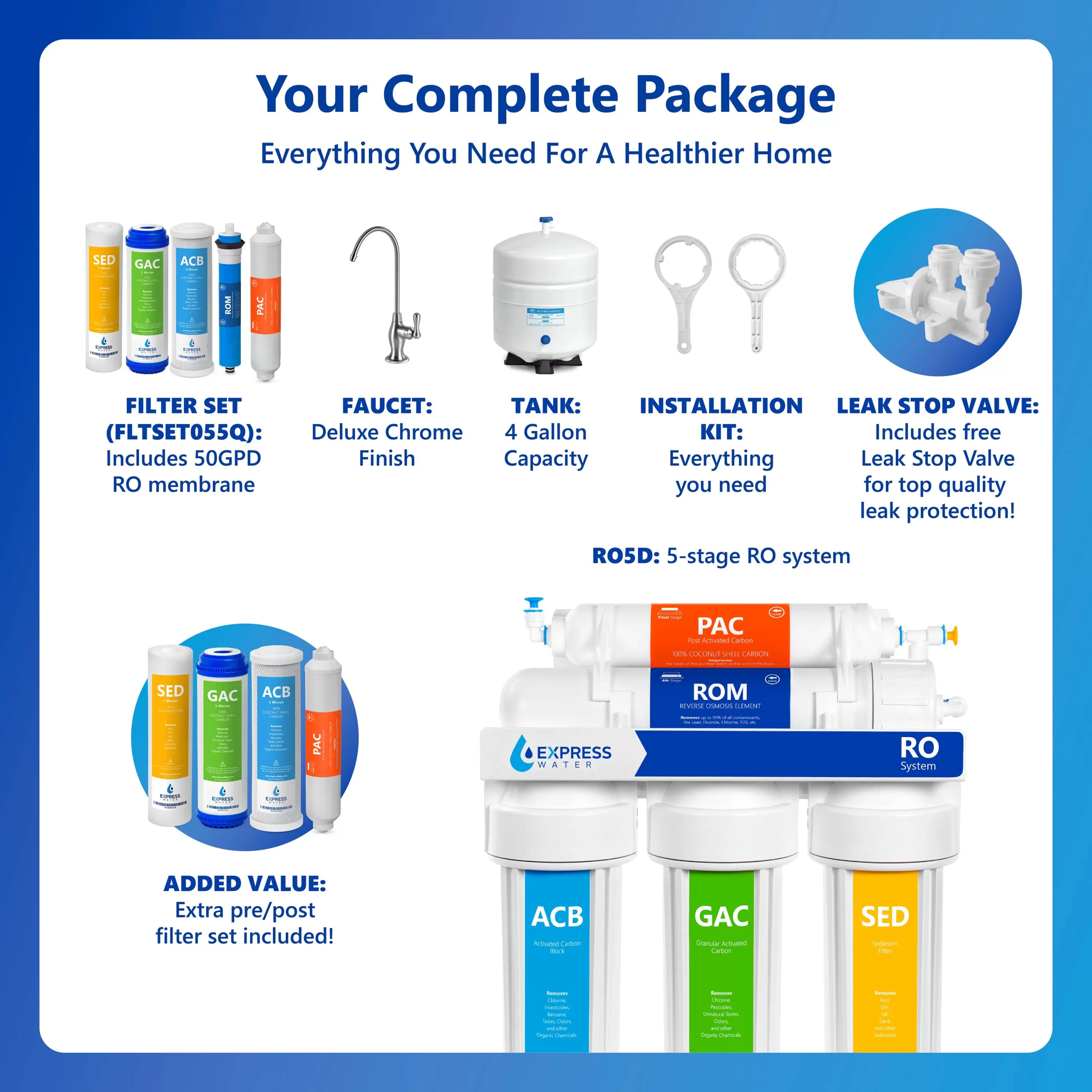 Express Water RO5DX 5-stage Multi-method Reverse Osmosis Filtration System Express Water RO5DX 5-stage Multi-method Reverse Osmosis Filtration System - Image 6
