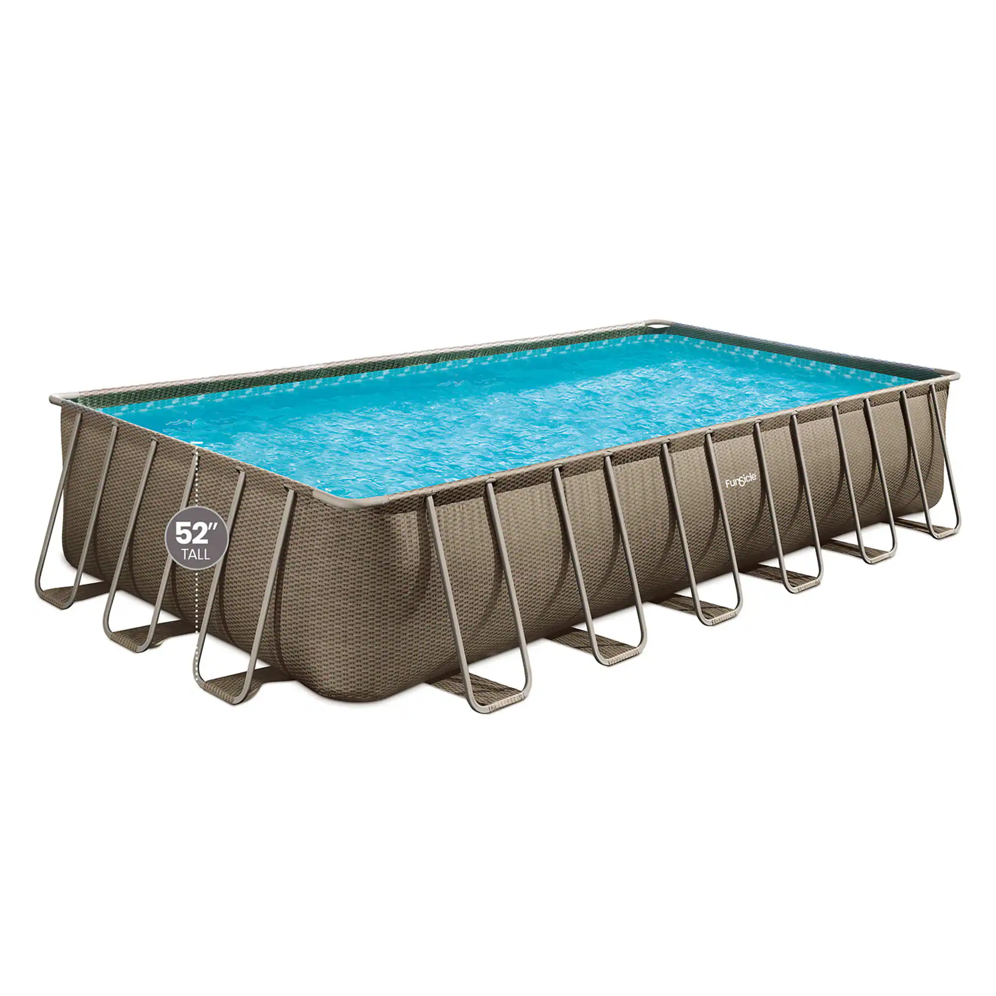 Funsicle 24-ft x 12-ft x 52-in Metal frame Rectangle Above-Ground Pool with Filter Pump with Ground Cloth with Pool Cover with Ladder Funsicle 24-ft x 12-ft x 52-in Metal frame Rectangle Above-Ground Pool with Filter Pump with Ground Cloth with Pool Cover with Ladder - Image 7