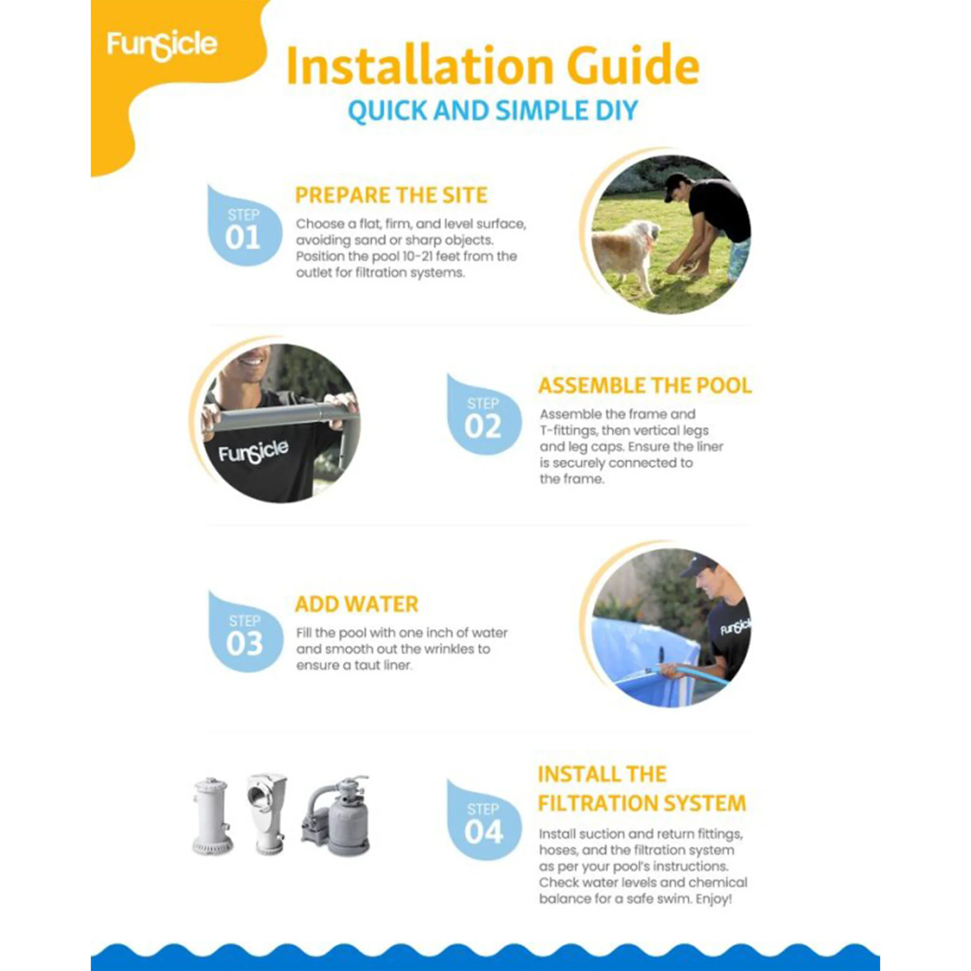 Funsicle 24-ft x 12-ft x 52-in Metal frame Rectangle Above-Ground Pool with Filter Pump with Ground Cloth with Pool Cover with Ladder Funsicle 24-ft x 12-ft x 52-in Metal frame Rectangle Above-Ground Pool with Filter Pump with Ground Cloth with Pool Cover with Ladder - Image 11