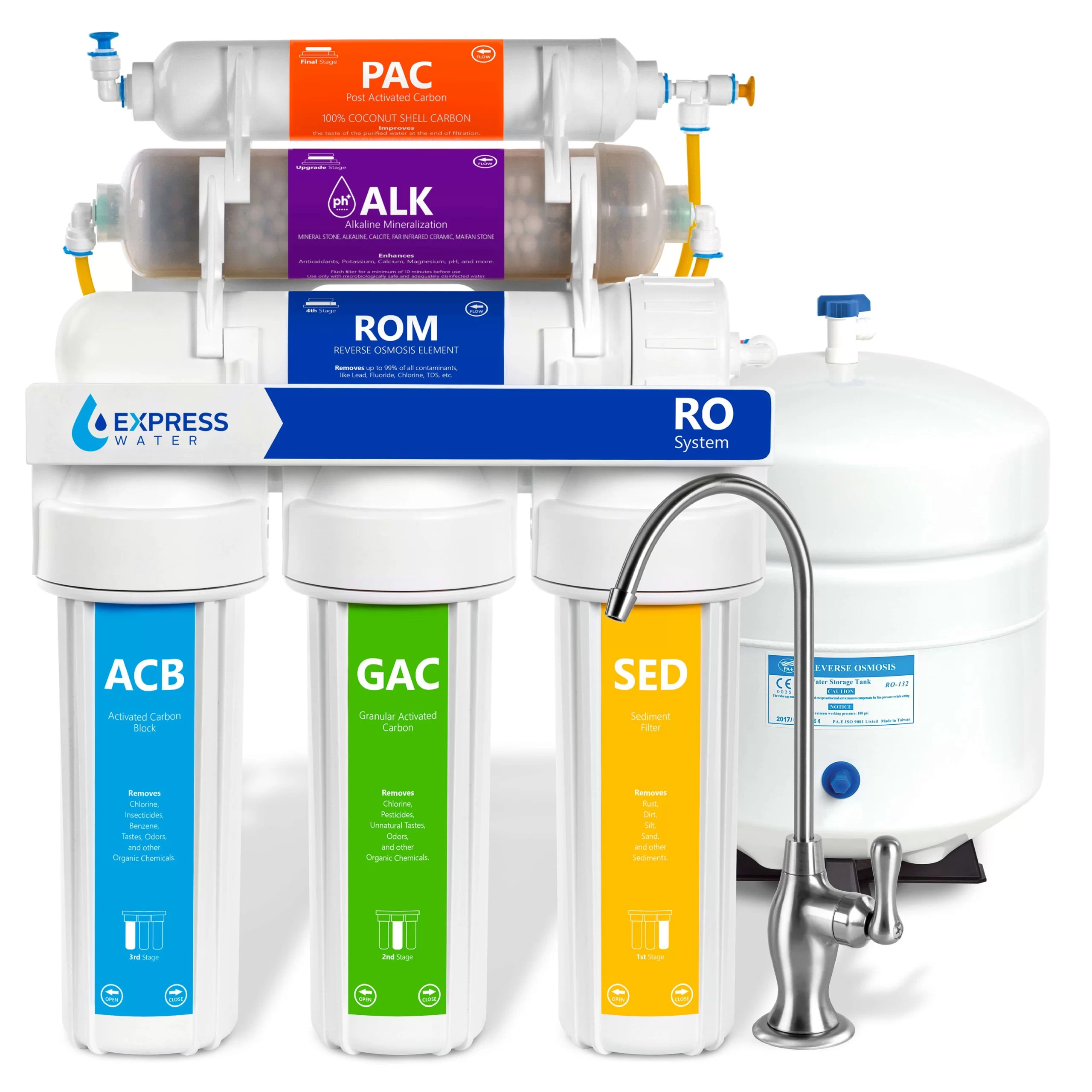 Express Water ROALK5D 6-stage Multi-method Reverse Osmosis Filtration System Express Water ROALK5D 6-stage Multi-method Reverse Osmosis Filtration System