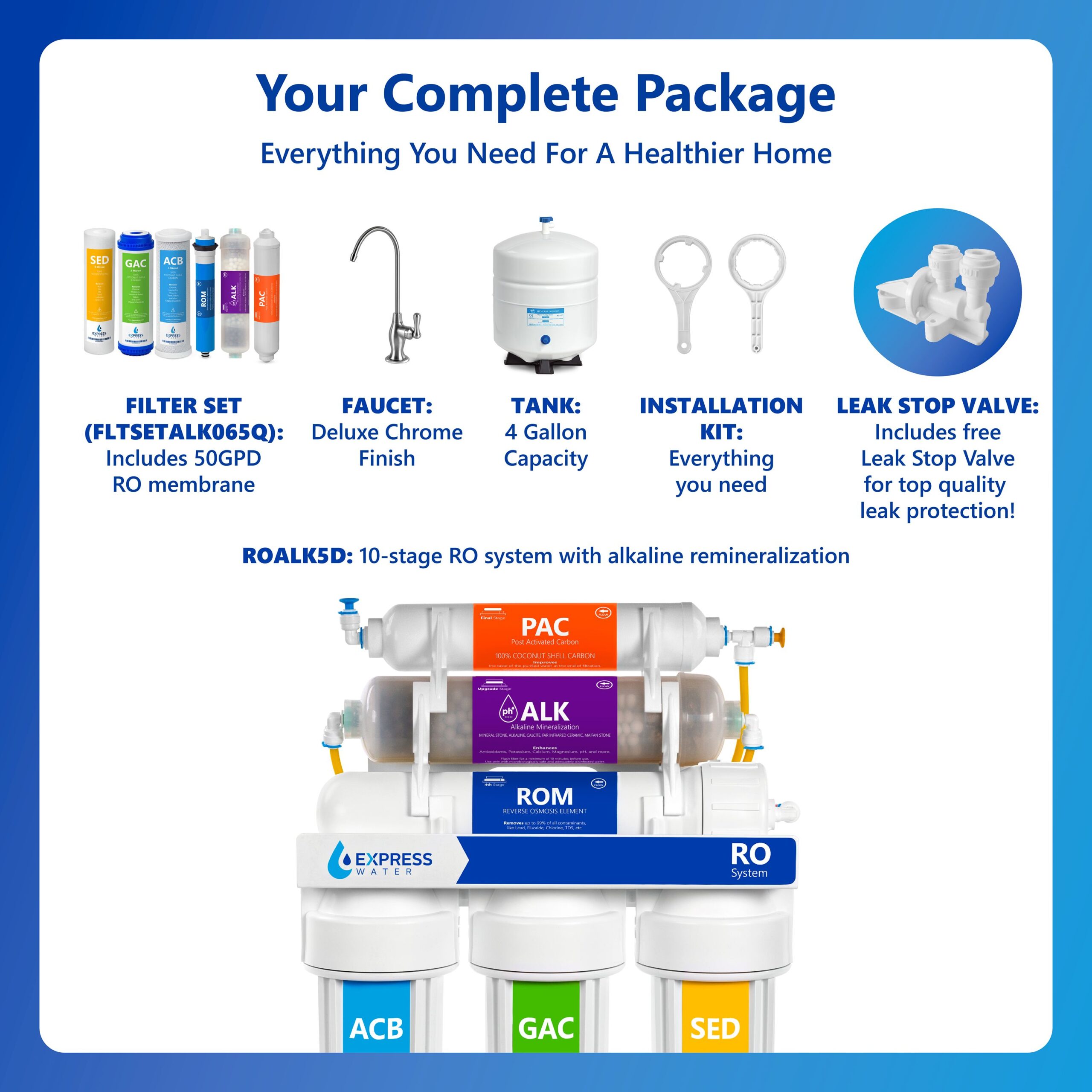Express Water ROALK5D 6-stage Multi-method Reverse Osmosis Filtration System Express Water ROALK5D 6-stage Multi-method Reverse Osmosis Filtration System - Image 6