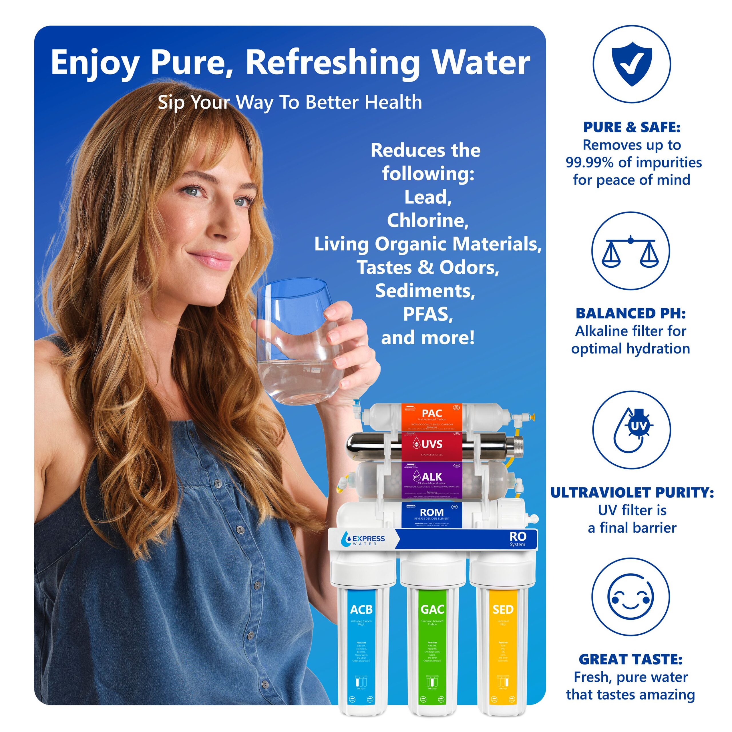 Express Water ROALKUV10D 7-stage Multi-method Reverse Osmosis Filtration System Express Water ROALKUV10D 7-stage Multi-method Reverse Osmosis Filtration System - Image 8