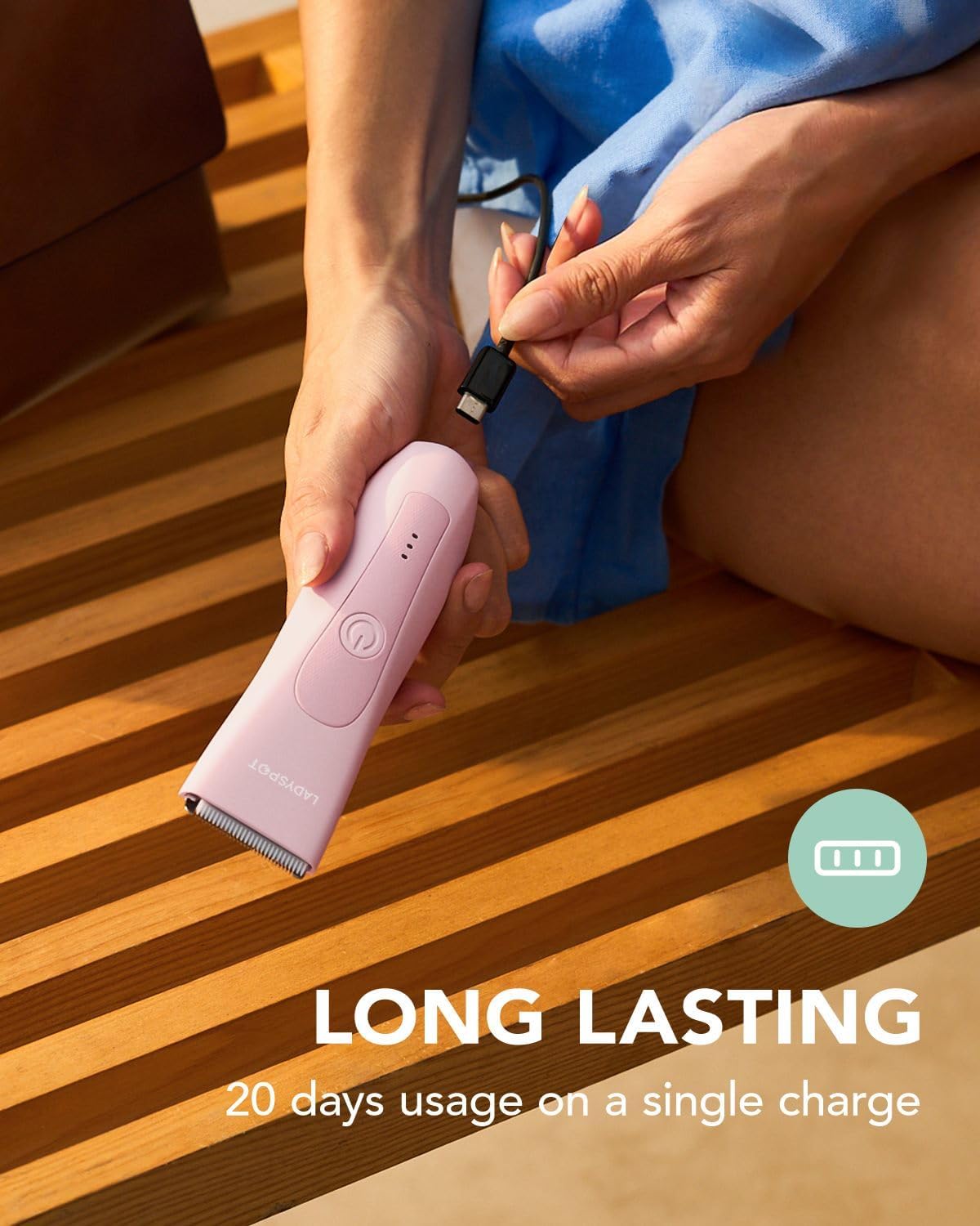 LADYSPOT Electric Shaver for Women, Women Shaving & Grooming Sets, with 3 Guard and Replaceable Ceramic Blade Heads LADYSPOT Electric Shaver for Women, Women Shaving & Grooming Sets, with 3 Guard and Replaceable Ceramic Blade Heads - Image 2