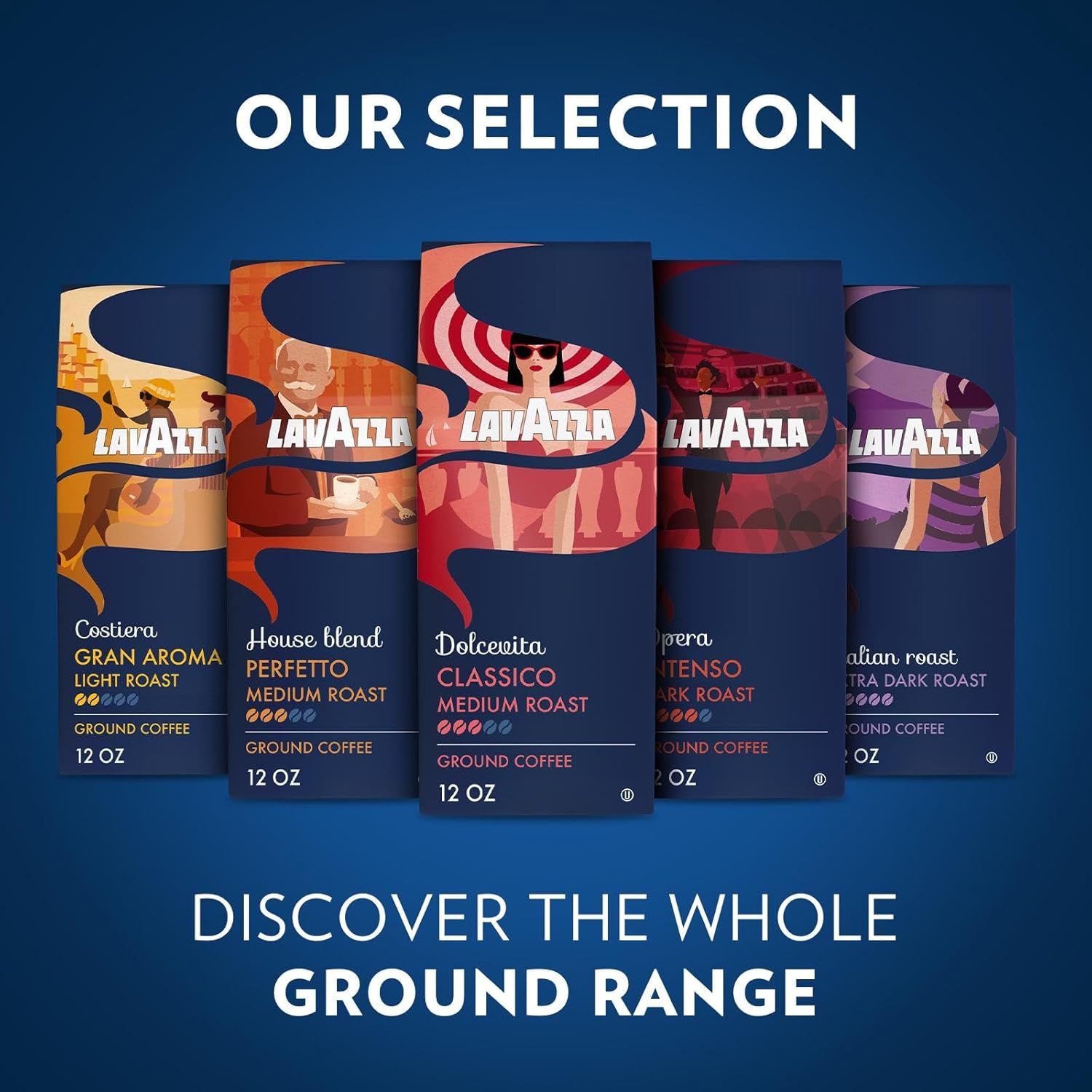 Lavazza Italian Roast Ground Coffee 6 Bags of 12oz, Dark Roast, Intensity 5/5, 100% Arabica, (Pack of 6) - Package May Vary Lavazza Italian Roast Ground Coffee 6 Bags of 12oz, Dark Roast, Intensity 5/5, 100% Arabica, (Pack of 6) - Package May Vary - Image 3