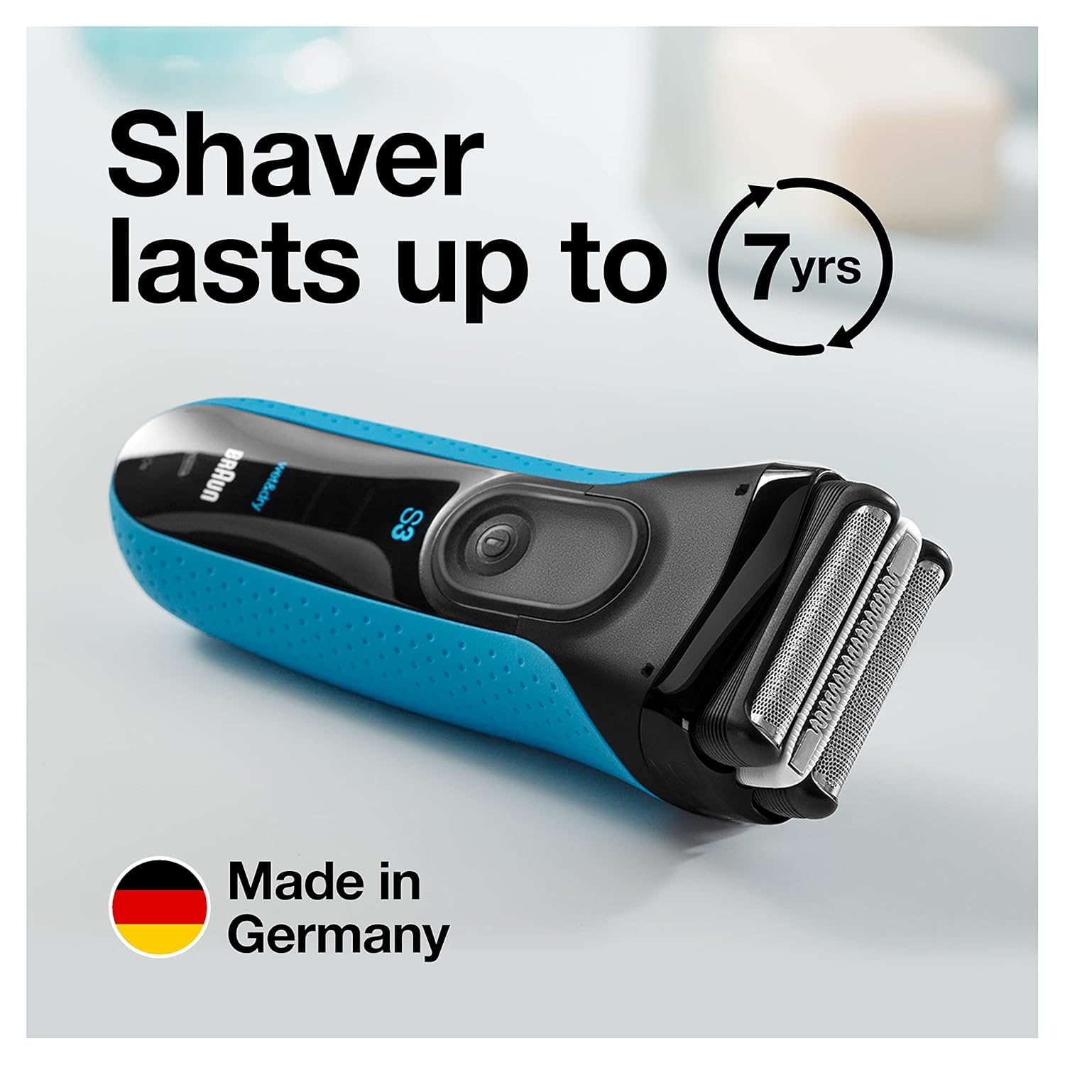 Braun Electric Series 3 Razor with Precision Trimmer, Rechargeable, Wet & Dry Foil Shaver for Men, Blue/Black, 4 Piece Braun Electric Series 3 Razor with Precision Trimmer, Rechargeable, Wet & Dry Foil Shaver for Men, Blue/Black, 4 Piece - Image 3