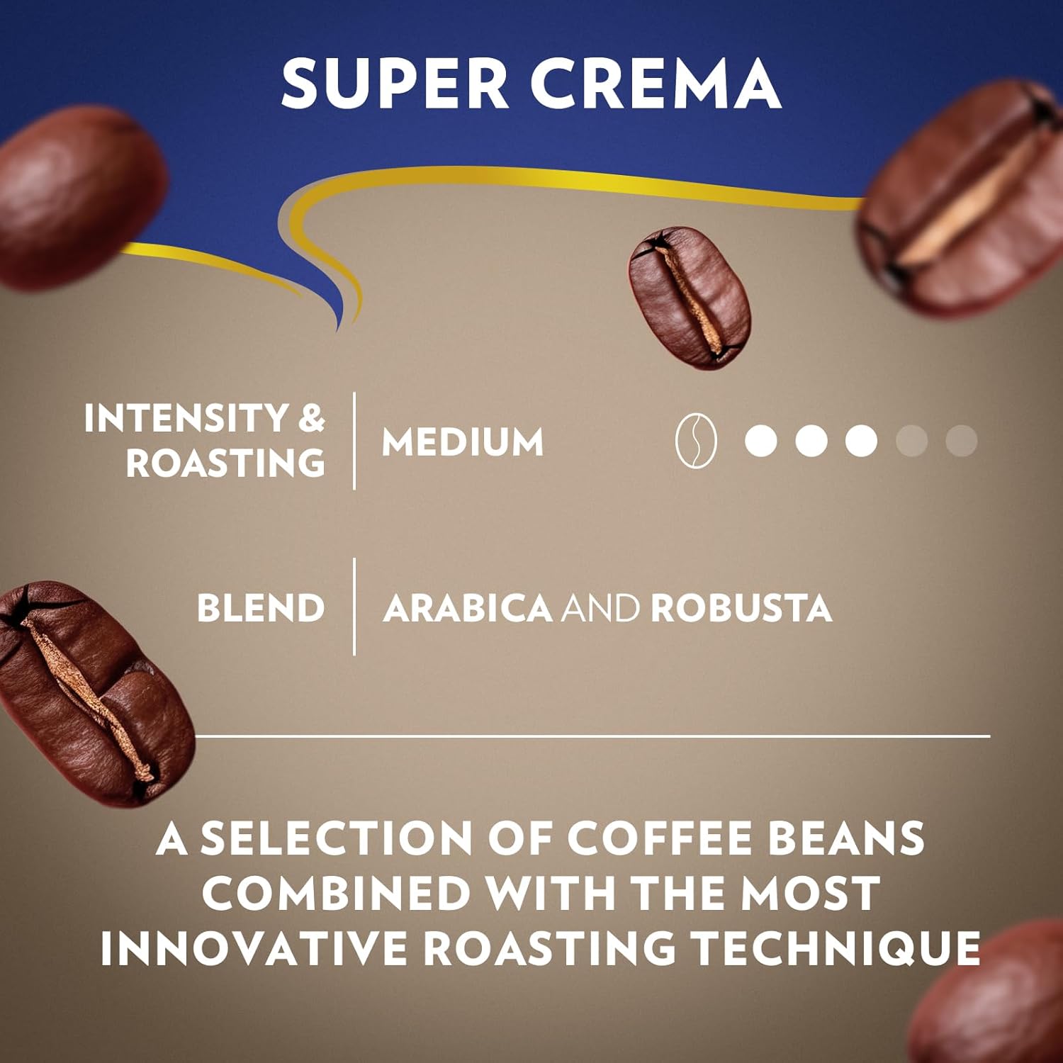 Lavazza Super Crema Whole Bean Coffee, Medium Espresso Roast, Arabica and Robusta Blend, 22 oz Bag (Pack of 6) Lavazza Super Crema Whole Bean Coffee, Medium Espresso Roast, Arabica and Robusta Blend, 22 oz Bag (Pack of 6) - Image 4